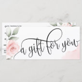 Carte cadeau de certificat Blush rose simple et mo (Devant / Derrière)