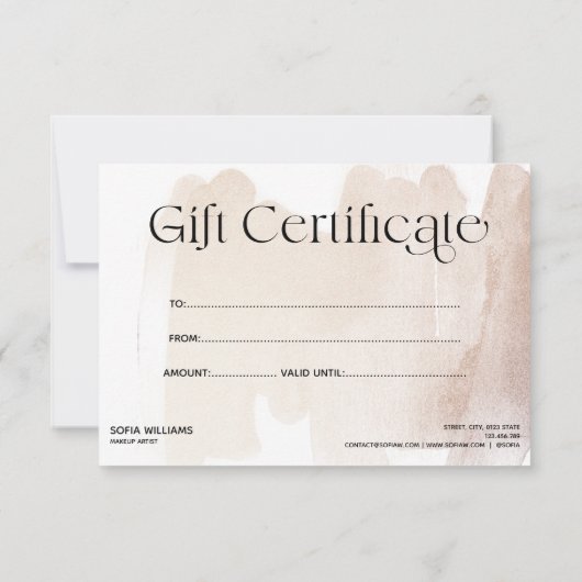 Carte cadeau de certificat Boho Abstrait moderne (Dos)