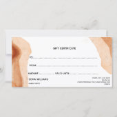 Carte cadeau de certificat Boho Terracotta moderne (Dos)