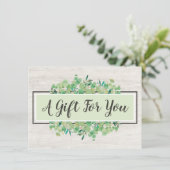 Carte Cadeau de Certificat Botanique en Bois Rusti (Debout devant)