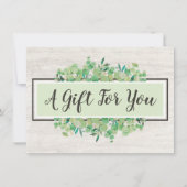 Carte Cadeau de Certificat Botanique en Bois Rusti (Devant)