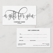 Carte cadeau de certificat cadeau simple et modern (Devant / Derrière)
