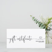 Carte cadeau de certificat cadeau simple et modern (Debout devant)