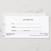 Carte cadeau de certificat cadeau simple et modern (Dos)