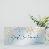 Carte cadeau de certificat d'affaires moderne neig (Debout devant)