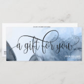 Carte cadeau de certificat d'aquarelle bleu modern (Devant / Derrière)