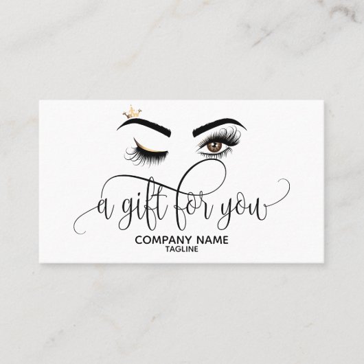 Carte cadeau de certificat de beauté Wink Eye Beau (Devant)