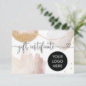 Carte cadeau de certificat de logo abstrait modern (Debout devant)