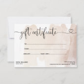 Carte cadeau de certificat de logo abstrait modern (Dos)