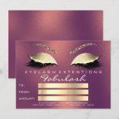 Carte Cadeau de Certificat de Maquillage des Cils en Cui (Devant / Derrière)