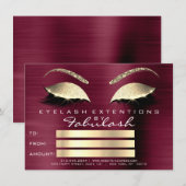 Carte Cadeau de Certificat de Maquillage d'Extension de  (Devant / Derrière)