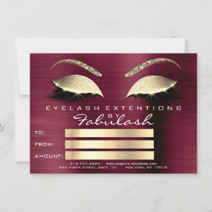 Carte Cadeau de Certificat de Maquillage d'Extension de