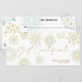 Carte cadeau de certificat de Noël Ajouter logo ne (Devant / Derrière)