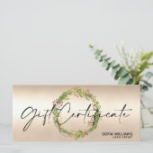 Carte cadeau de certificat de Noël Ajouter un logo (Debout devant)