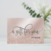 Carte cadeau de certificat en or Rose simple et mo (Debout devant)