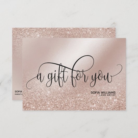 Carte cadeau de certificat en or Rose simple et mo (Devant / Derrière)