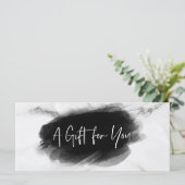 Carte cadeau de certificat noir moderne simple (Debout devant)