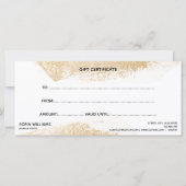 Carte cadeau de certificat Or simple et moderne (Dos)
