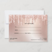 Carte cadeau de certificat Rose moderne tendance o (Dos)