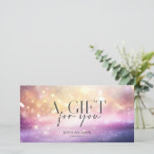 Carte cadeau de certificat rose Parties scintillan (Debout devant)