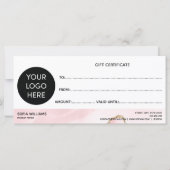 Carte cadeau de certificat rose vierge moderne Ajo (Dos)