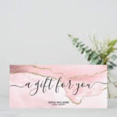 Carte cadeau de certificat rose vierge moderne Ajo (Debout devant)