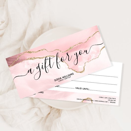 Carte cadeau de certificat rose vierge moderne Ajo