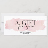 Carte cadeau de certificat rose vif simple et mode (Devant)