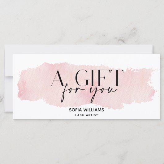 Carte cadeau de certificat rose vif simple et mode (Devant)