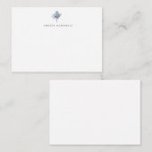 Carte cadeau de chardon d'aquarelle bleue (Devant / Derrière)