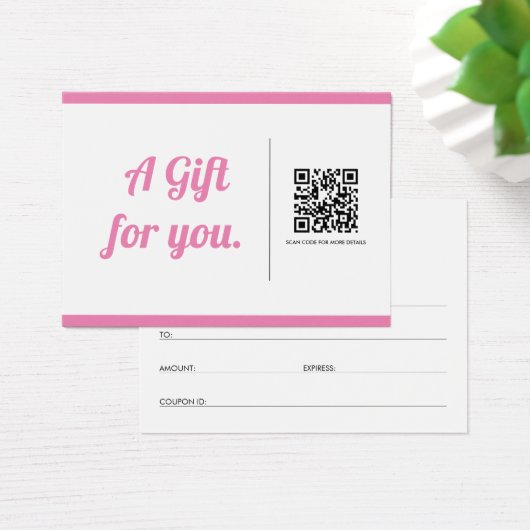 Carte cadeau de code QR simple et tendance moderne (Bureau)