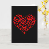 Carte cadeau de coeur rouge teckel pour la Saint-Valenti (Fleur jaune)
