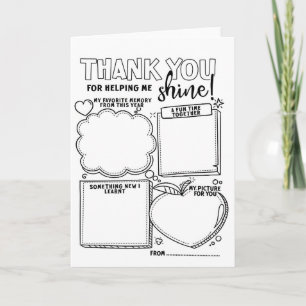 Carte Cadeau de coloriage pour enseignant