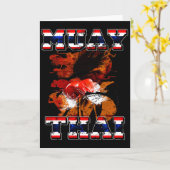 Carte Cadeau de combattant de boxe thaïlandaise Thaïland (Fleur jaune)