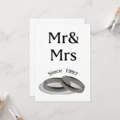 Carte Cadeau de couple pour 20 ans d'anniversaire M. et  (Devant/Arrière en situation)