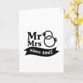 Carte Cadeau de couple pour les 50 ans de mariage Mr et (Fleur jaune)