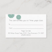 Carte cadeau de cours de yoga (Dos)