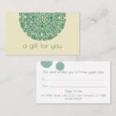 Carte cadeau de cours de yoga (Devant / Derrière)