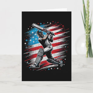 Carte Cadeau de cricket patriotique Usa pour amateur de