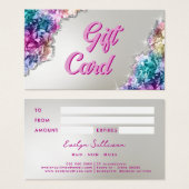 Carte cadeau de cristaux d'iridescente (Devant & derrière)