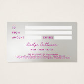 Carte cadeau de cristaux d'iridescente (Dos)