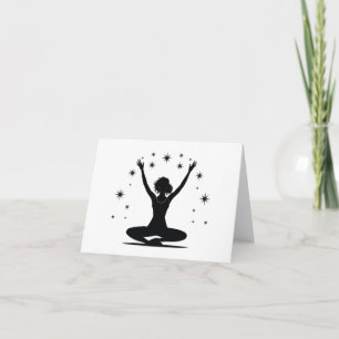 Carte Cadeau de femme : Pose de Yoga 7 Voeux vierges