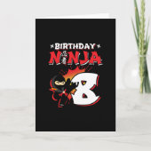 Carte Cadeau de fête d'anniversaire pour enfants ninja - (Devant)