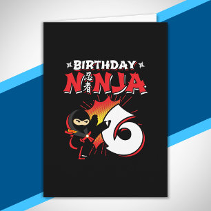 Carte Cadeau de fête d'anniversaire pour enfants ninja -