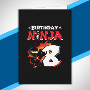 Carte Cadeau de fête d'anniversaire pour enfants ninja -