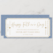 Carte cadeau de Fête des pères Navy Blue Happy (Devant / Derrière)
