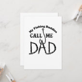 Carte Cadeau de fête des pères pour pêcheur Cool Pêche p (Devant/Arrière en situation)