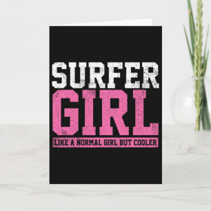 Carte Cadeau de fille surfeuse surfant