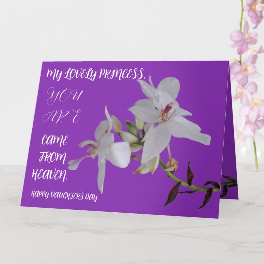 CARTE CADEAU DE FLEURS JOURNALIÈRE FILLE (Orchidée)