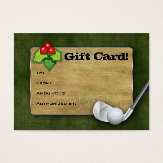 Carte cadeau de golf de Noël - Fête des pères vert (Devant)